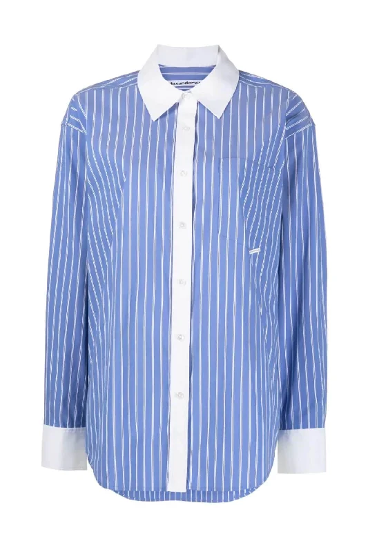 Mega Sale Alexander Wang Button Down Shirt - Blue/ White