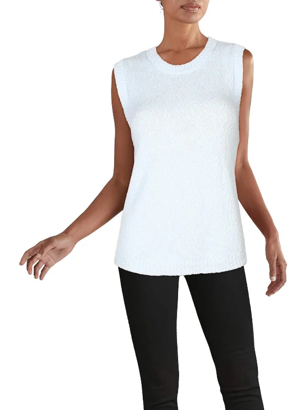 Time-Limited Offer Womens Ribbed Trim Sleeveless Tank Top Sweater