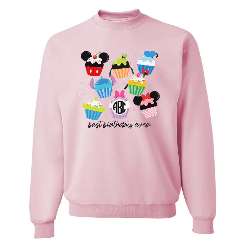 Final Clearance Monogrammed 'Disney Birthday' Crewneck Sweatshirt