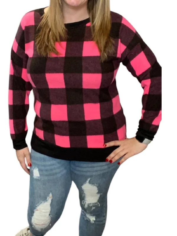 Epic Deals Fleece Sweater In Pink/black