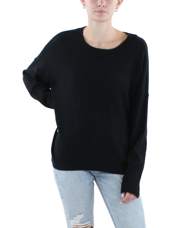 Weekend Savings Bonanza Womens Embroidered Ribbed Trim Pullover Sweater