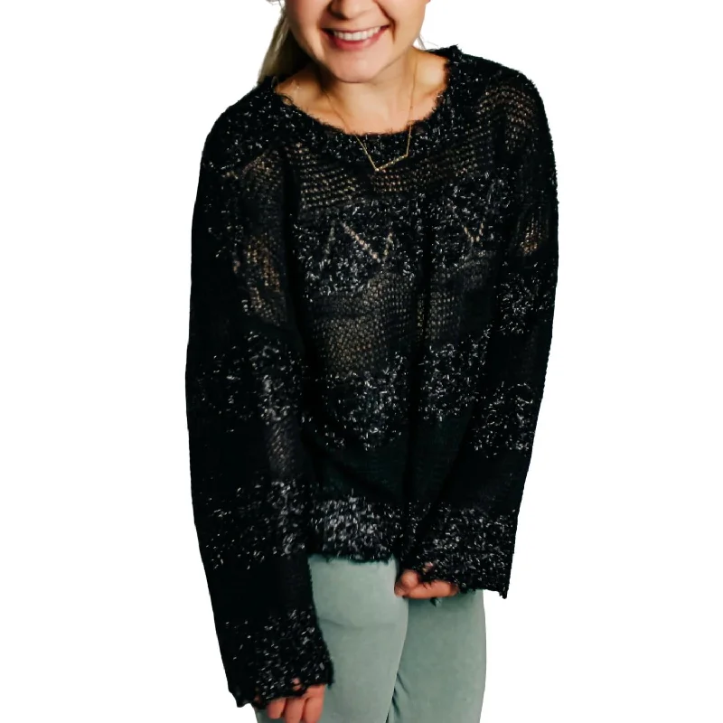 Crazy Savings Woven Sweater In Black