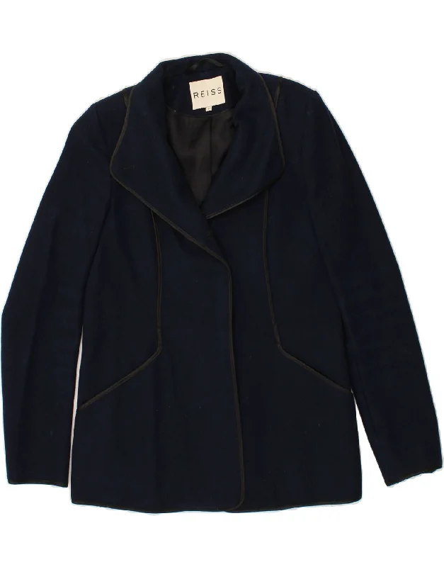 Weekend Deal REISS Womens Blazer Jacket UK 10 Small Navy Blue New Wool