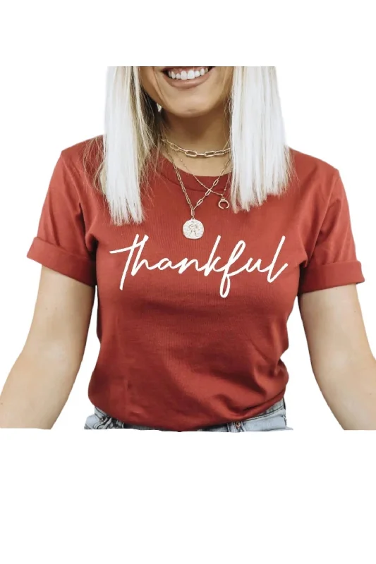 Special Discount Thankful Tee In Rust