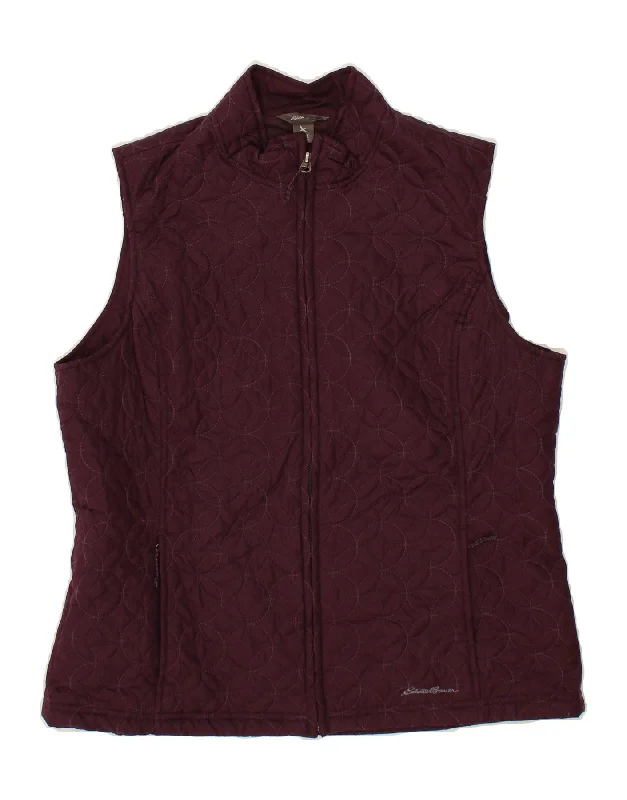 Act Fast EDDIE BAUER Womens Gilet UK 16 Large Burgundy