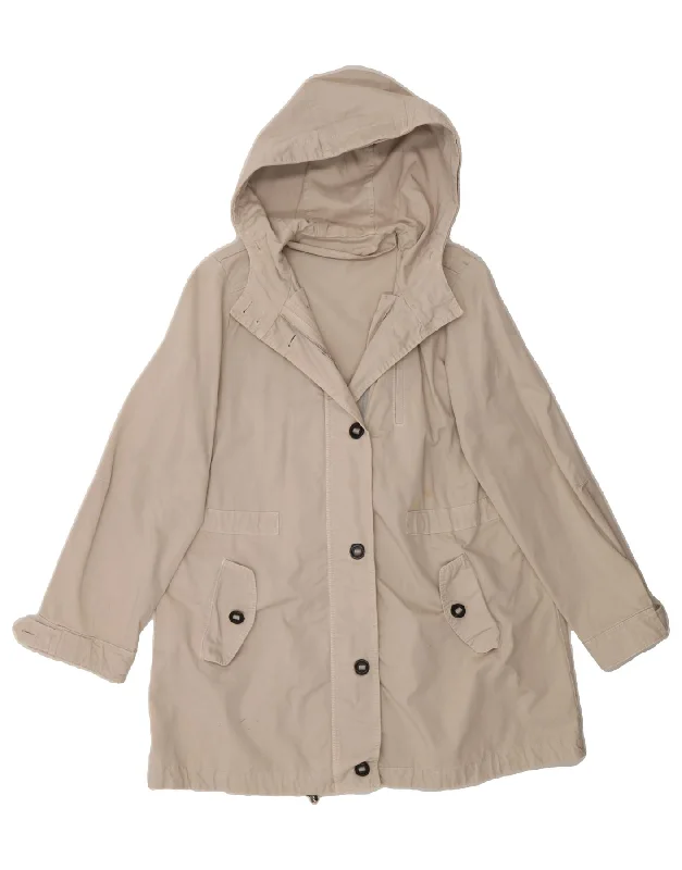 Weekend Offers That Dazzle MARELLA Womens Hooded Overcoat UK 16 Large Beige