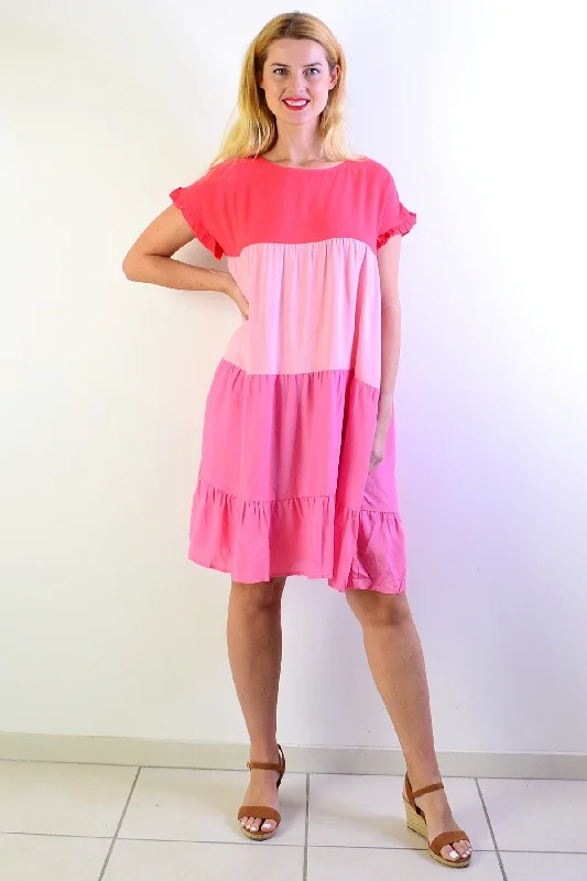 Weekend Savings Spectacular Shades Of Pink Tunic Dress