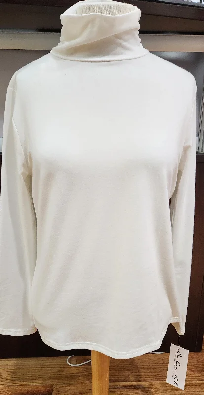 Best Seller Lulu B off white knit mock turtleneck
