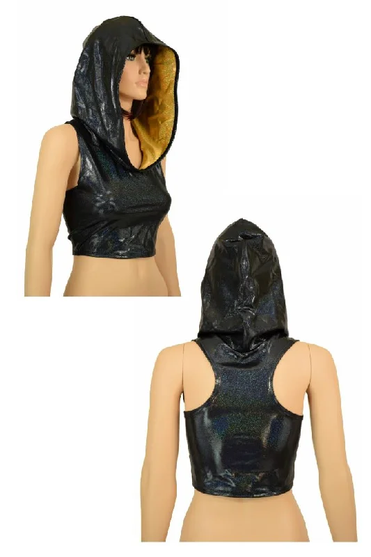 Weekend Savings Bonanza Black Racerback Crop Hoodie