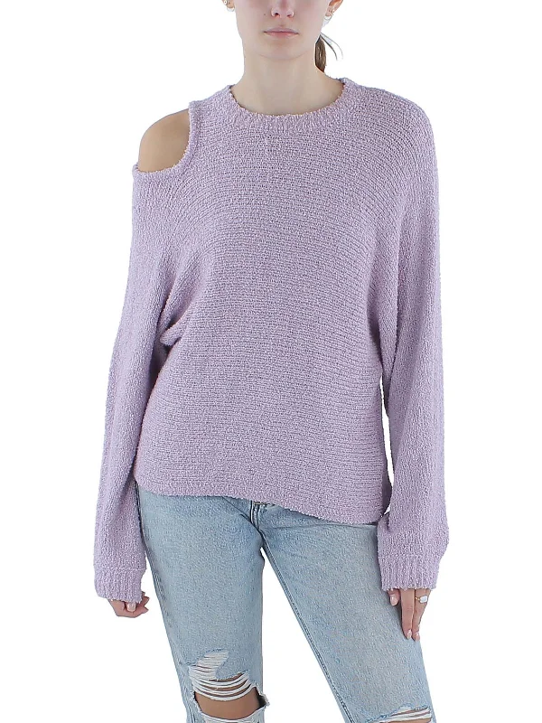 Online Specials Womens Textured Cutout Pullover Sweater