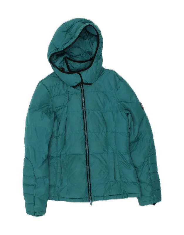 Savings Spectacular CALVIN KLEIN Womens Hooded Padded Jacket UK 14 Medium Turquoise