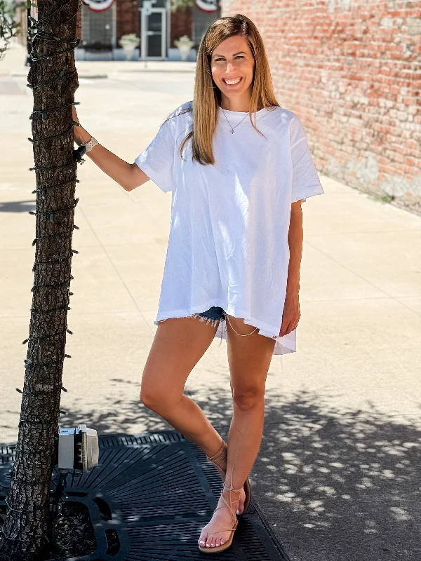 Price Cut Basic Hi-Low Oversized Top