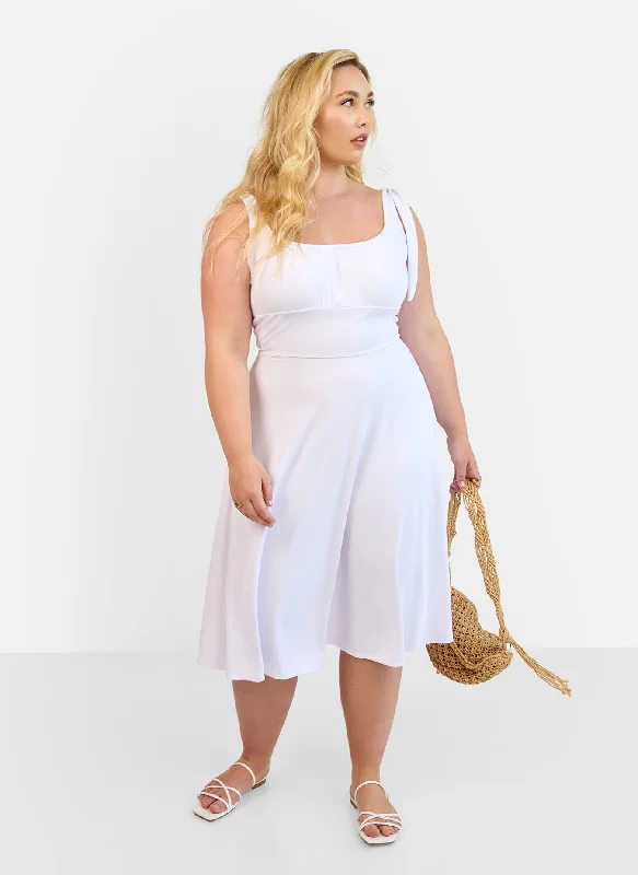 Overstock Blanca Peasant Top Mdi Skater Dress