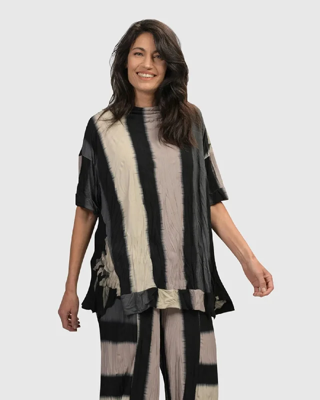 Best Deals Laila Crinkle Trapeze Top, Stripe/roses