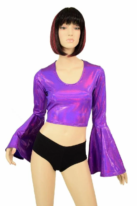 Epic Deals Grape Trumpet Sleeve Crop