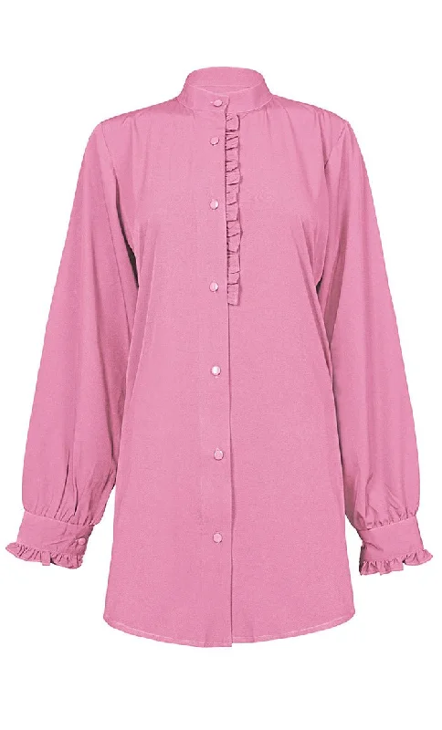 Unmissable Offer Women's Basic Pink Button Down Tunic