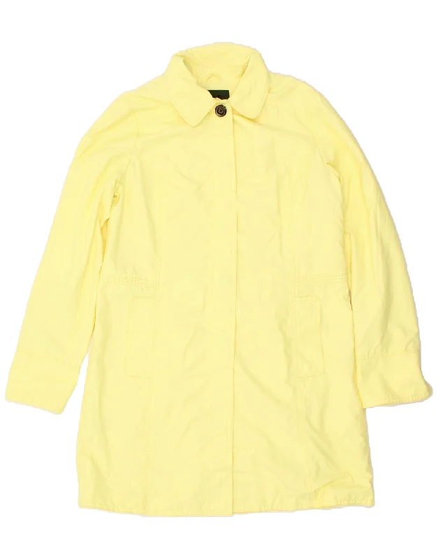Exclusive Deal EDDIE BAUER Womens Tall Overcoat UK 16 Large Yellow Cotton