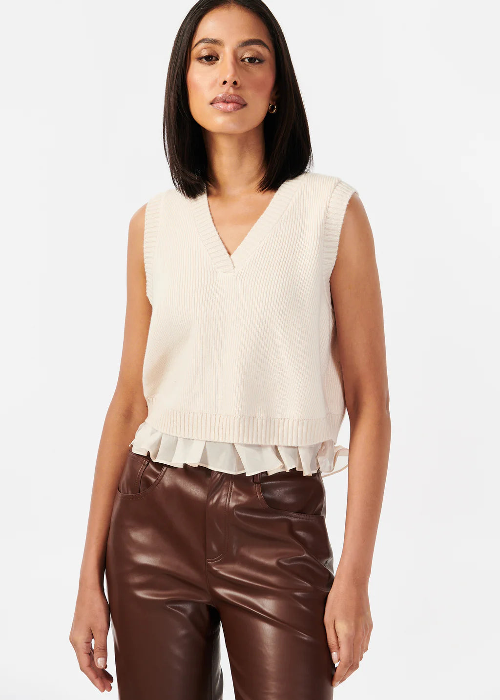 Super Deal Irai Cropped Sweater Vest
