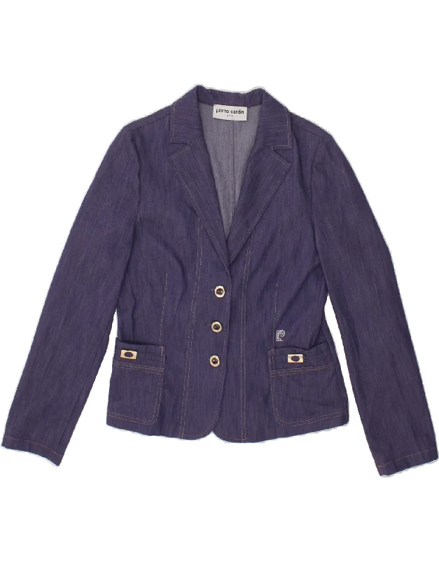Weekend Deals to Make You Smile PIERRE CARDIN Womens Denim 3 Button Blazer Jacket IT 46 Large Blue Cotton Weekend Deals to Make You Smile PIERRE CARDIN Womens Denim 3 Button Blazer Jacket IT 46 Large Blue Cotton
