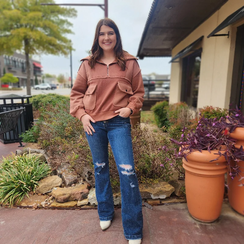 Major Savings 1/4 Zip Reverse Seam Pullover