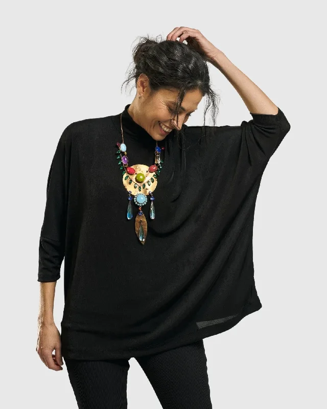Deal Dash Rookie Mockneck Top, Black