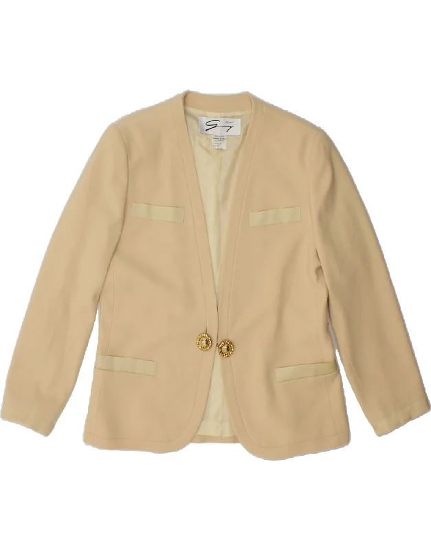 Weekend Savings Fiesta GENNY Womens 1 Button Blazer Jacket UK 14 Large Off White Wool Weekend Savings Fiesta GENNY Womens 1 Button Blazer Jacket UK 14 Large Off White Wool