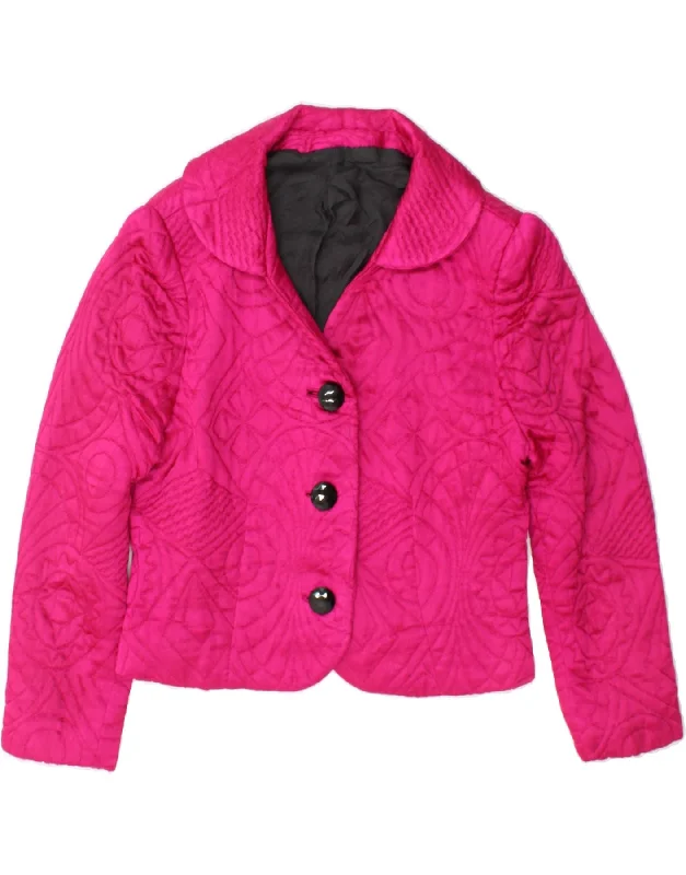Weekend Deals That Thrill VINTAGE Womens 3 Button Crop Blazer Jacket UK 12 Medium Pink Weekend Deals That Thrill VINTAGE Womens 3 Button Crop Blazer Jacket UK 12 Medium Pink