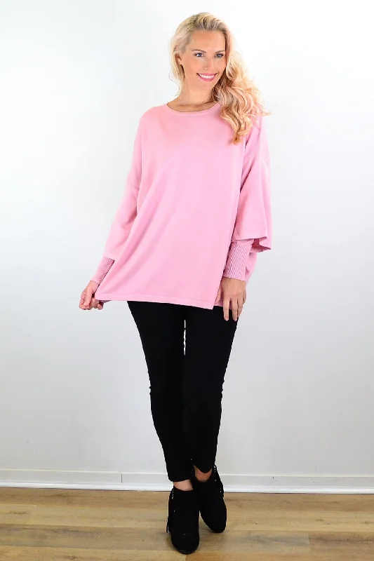 Unbeatable Prices Lush Pink Debs Double Sleeve Tunic Jumper