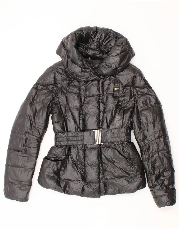 New Deals BLAUER Womens Padded Jacket UK 16 Large Black Polyester