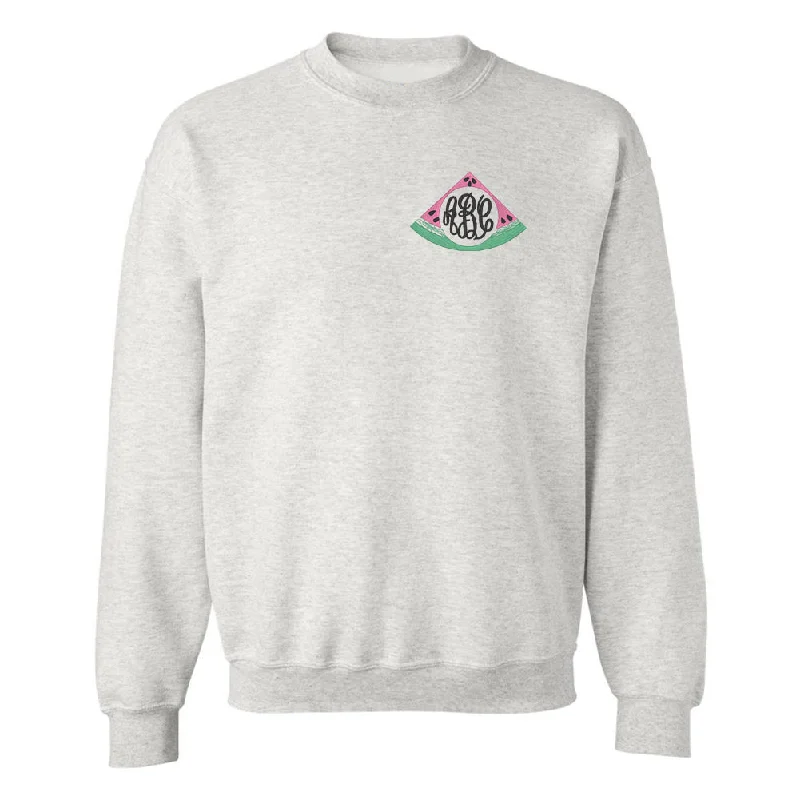 Final Markdown Monogrammed Watermelon Crewneck Sweatshirt