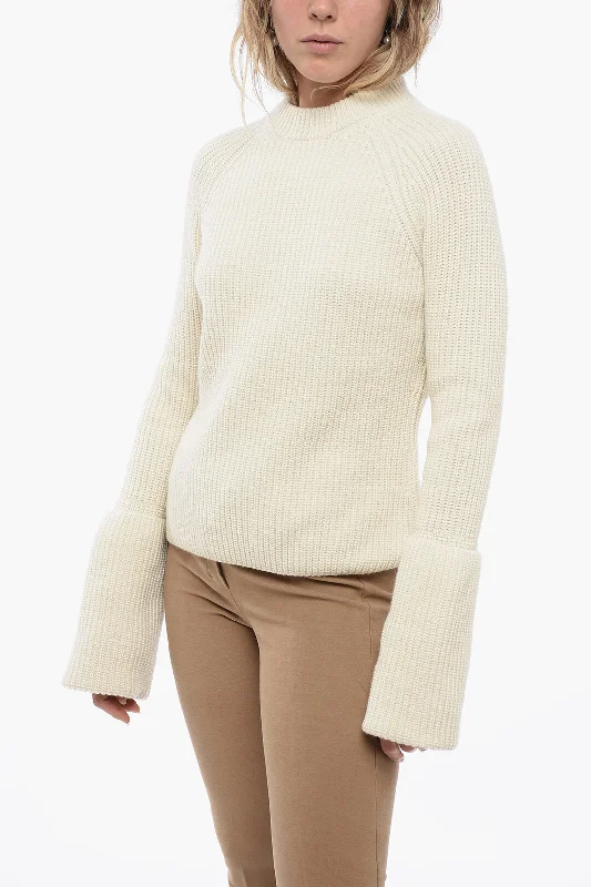 Weekend Bargains Just for You Sa Su Phi Ribbed Cashmere Pullover with Double Cuffs