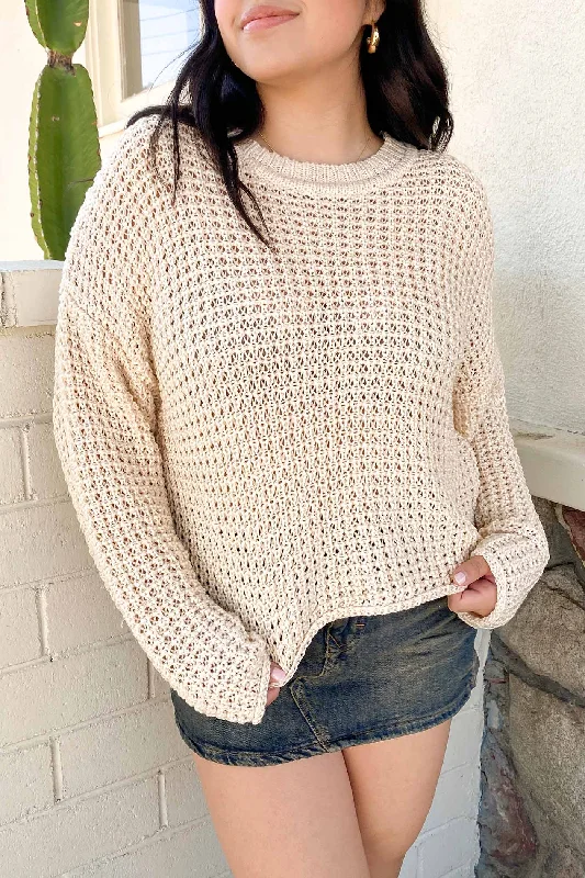 Unmissable Offer Mesh Knit Sweater
