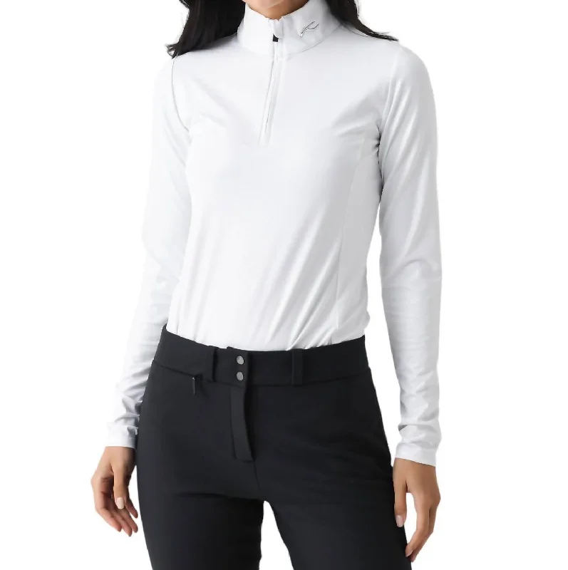 Limited Availability Motion Print Half-Zip Sweater In White