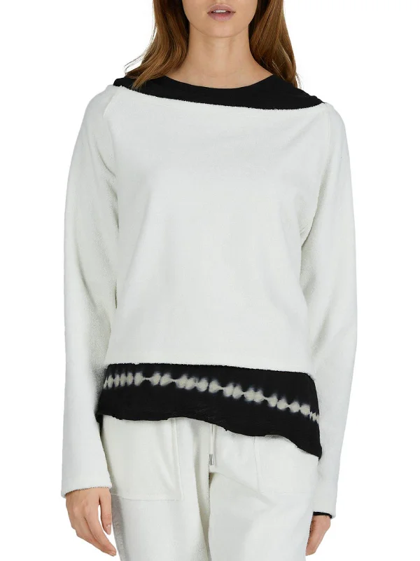 Deal Zone Womens Crop Long Crewneck Sweater