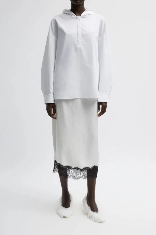 Flash Deal Tibi Eco Poplin Hooded Shirt - White