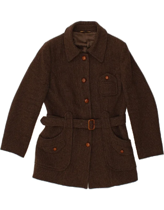 Exclusive Weekend Offers Inside STEFANEL Womens Overcoat UK 12 Medium Brown Chevron Wool Exclusive Weekend Offers Inside STEFANEL Womens Overcoat UK 12 Medium Brown Chevron Wool