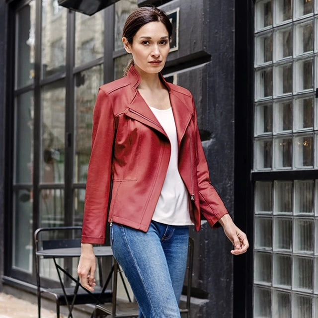 Midnight Madness Clara Sunwoo #JK161 RUBY liquid leather jacket