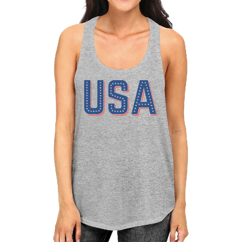 Great Deals USA With Stars Cute Womens Racerback Tank Top For Fourth Of July