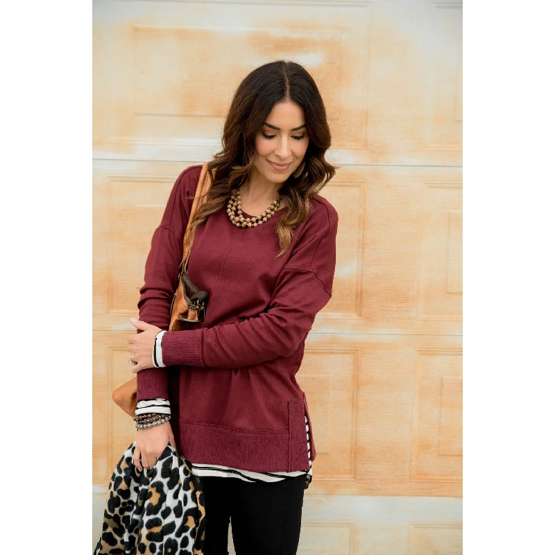 Shop and Save Detailed V Sweatshirt