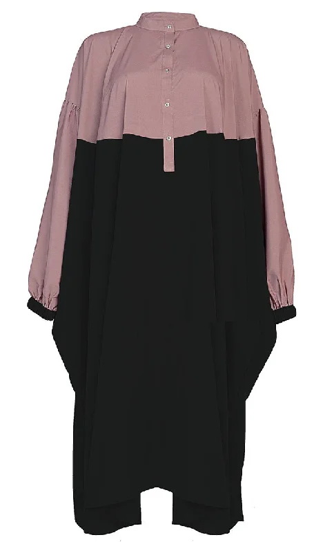 Weekend Specials Just for You Women's Basic Black And Rose Dust Contrasted Kaftan Style Tunic