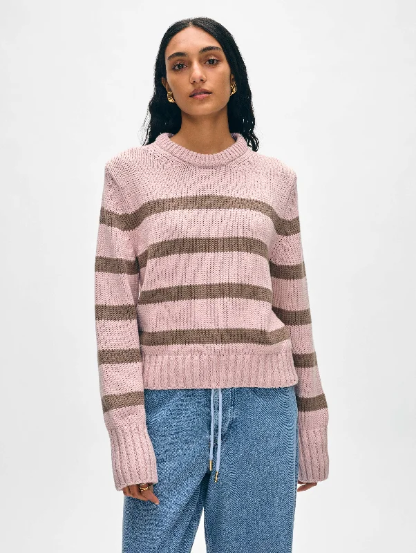 Massive Deals Organic Cotton Striped Crewneck