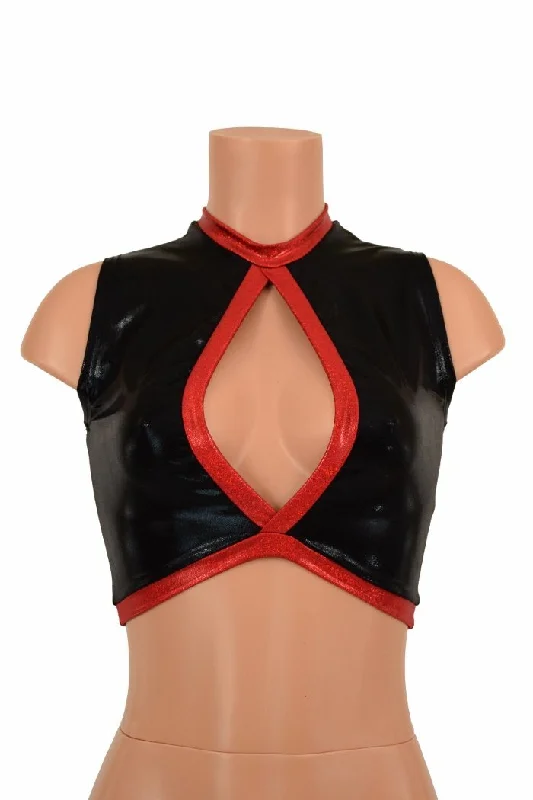 Year-End Deals Sleeveless Keyhole Top in Black Mystique