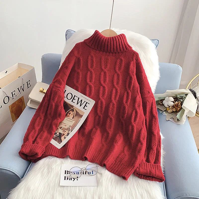 Crazy Savings High neck sweater lazy and foreign sweater  5014