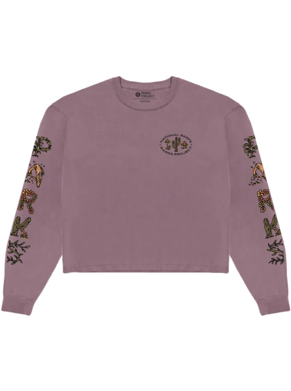 Weekend Bargains Just for You 90s Doodle Parks Boxy Long Sleeve Tee - Grape
