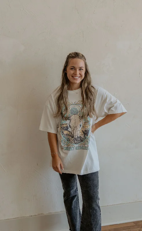 Today's Deal IVORY DESERT DREAMER OVERSIZED GRAPHIC TEE BY IVY & CO