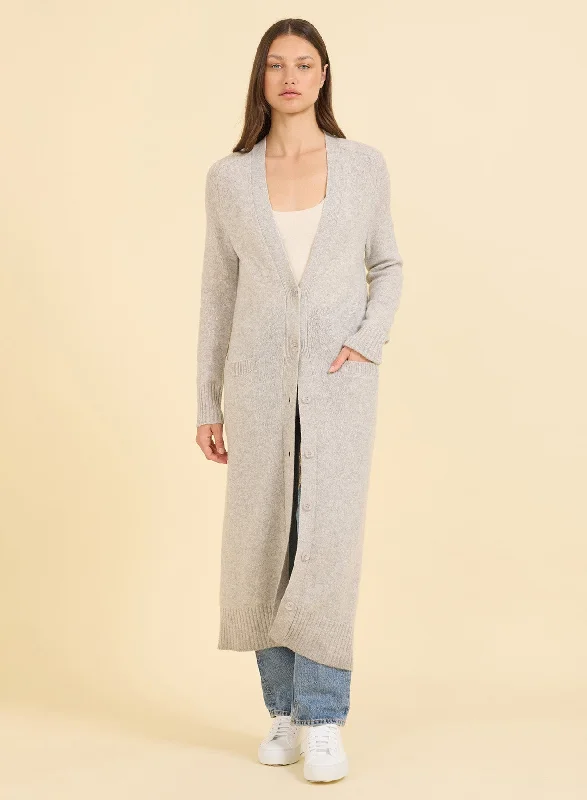 Stock Clearance Morgan Cashmere Duster - Heather Grey