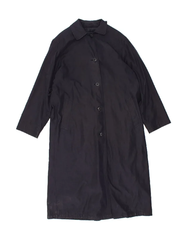 Discount Deals LONDON FOG Womens Trench Coat US 12 Large Navy Blue Polyester