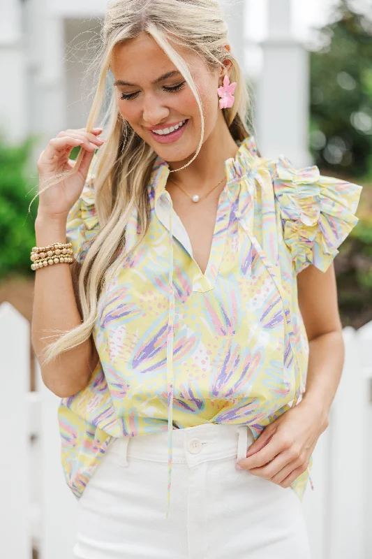 Amazing Value Pinch: Just Another Day Yellow Floral Blouse