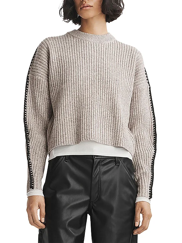 Savings Event Ingrid Womens Heathered Ribbed Pullover Sweater