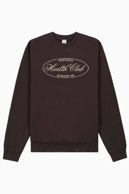 Midnight Madness Sporty & Rich Oval Health Sweatshirt - Chocolate/ Cream